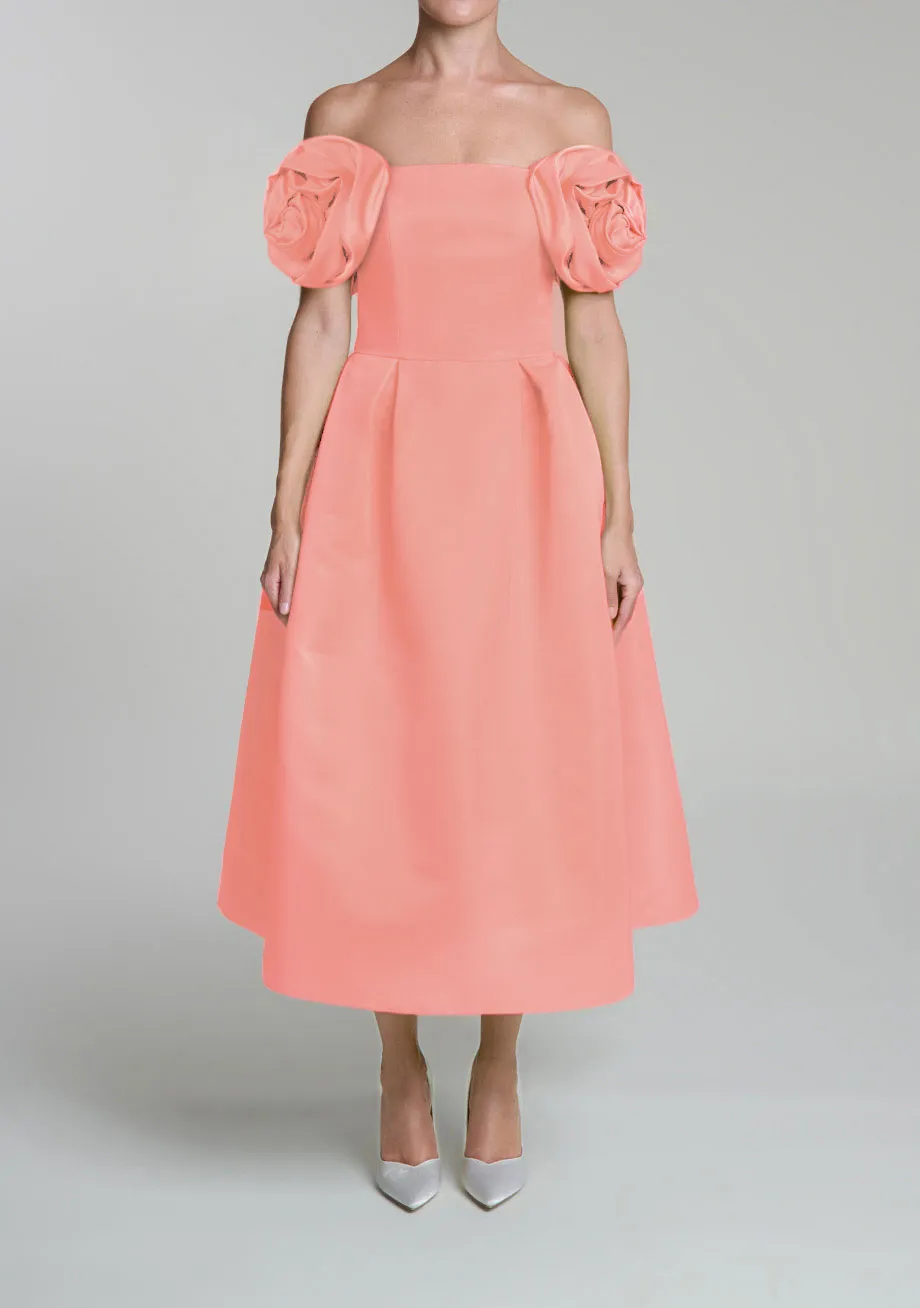 Mallory Silk Faille Full Midi Dress