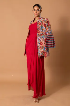 Masquerade Threadwork Georgette Gown Set