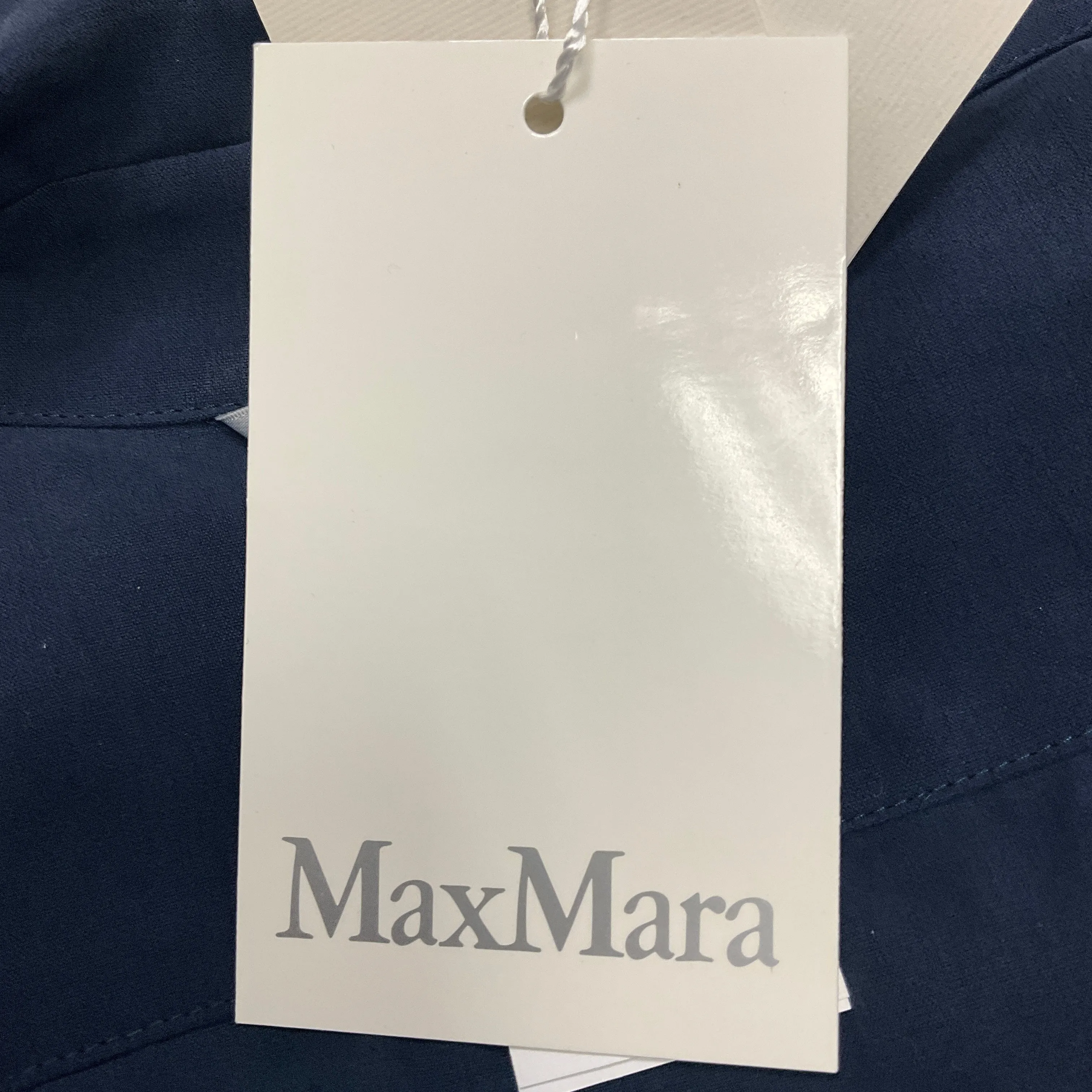 Max Mara Navy Blue James Silk Wrap Dress