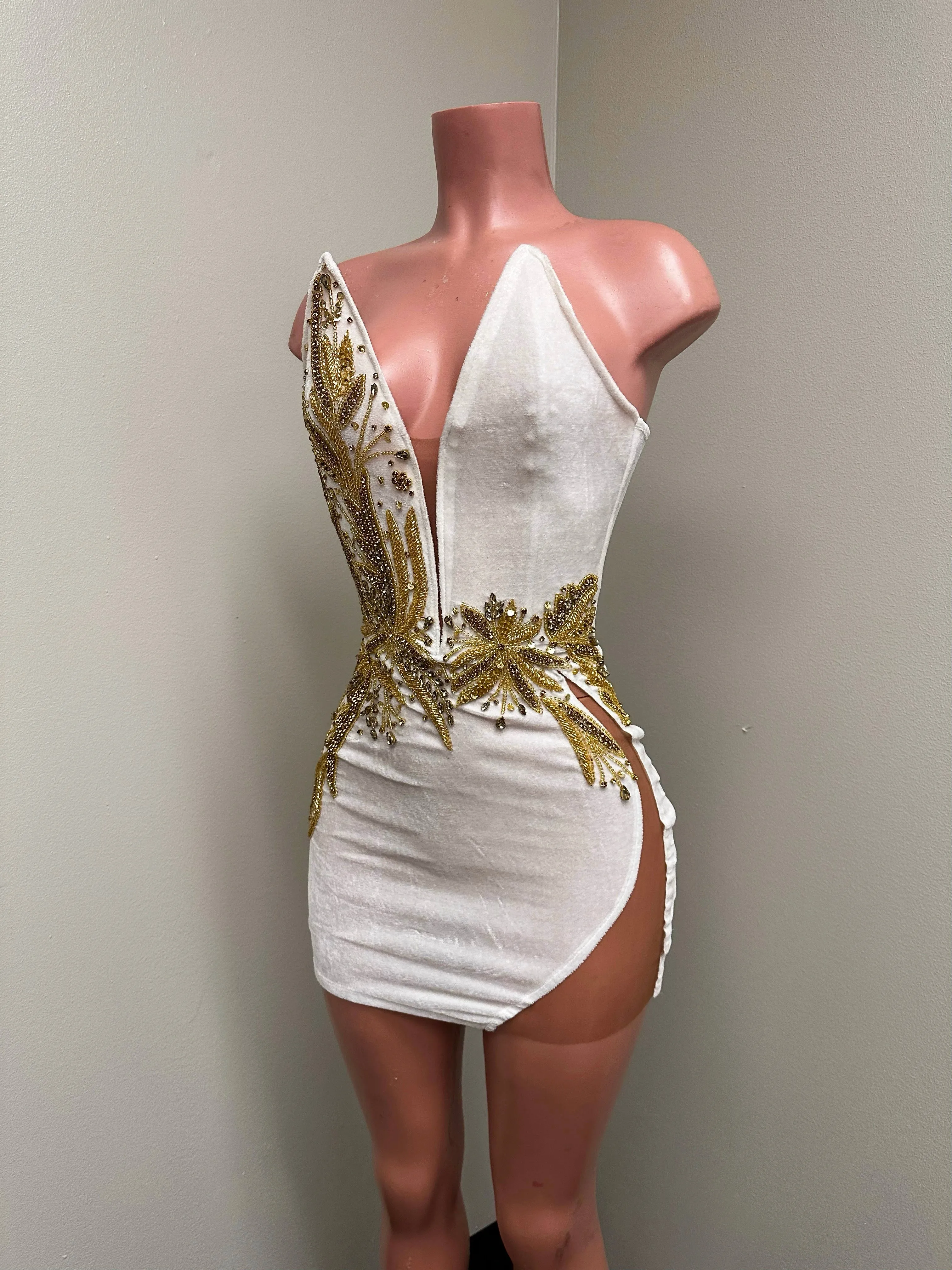“Mina” Corset Mini Dress in White