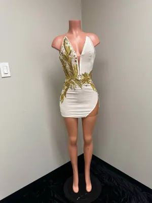 “Mina” Corset Mini Dress in White