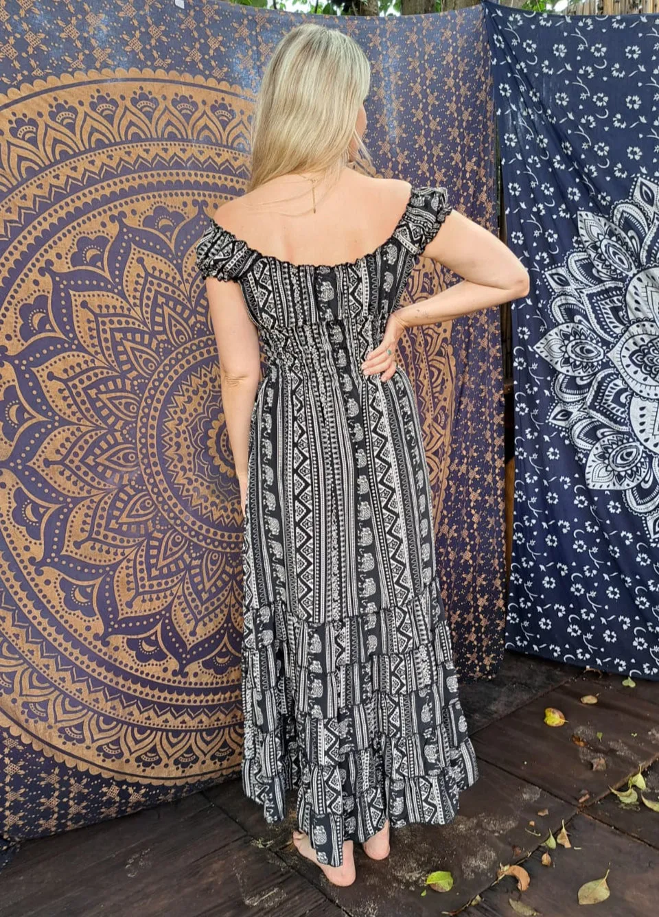 Moonlit Blossom Silk Dress