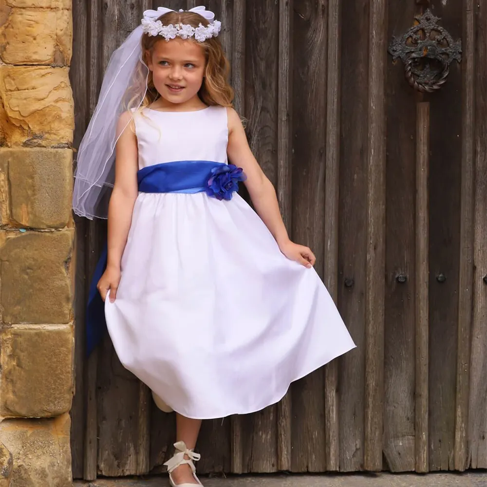 Morgan - Bridal Ivory or White - Champagne Sash and Flower