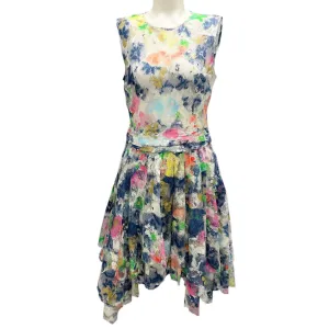 Moschino Couture Ivory / Pink / Blue Multi 2019 Sleeveless Lace Dress