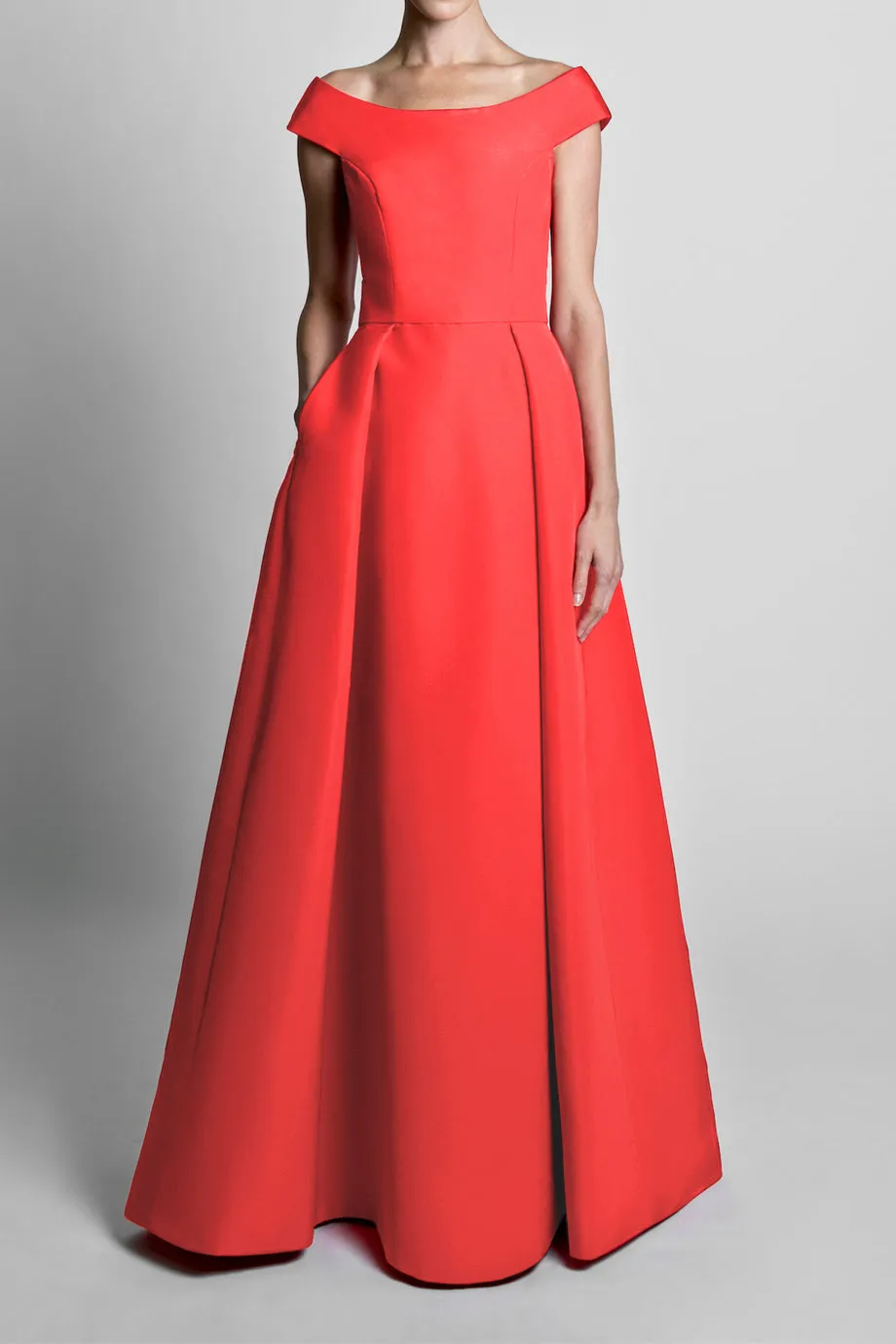 Off The Shoulder Silk Faille Ball Gown