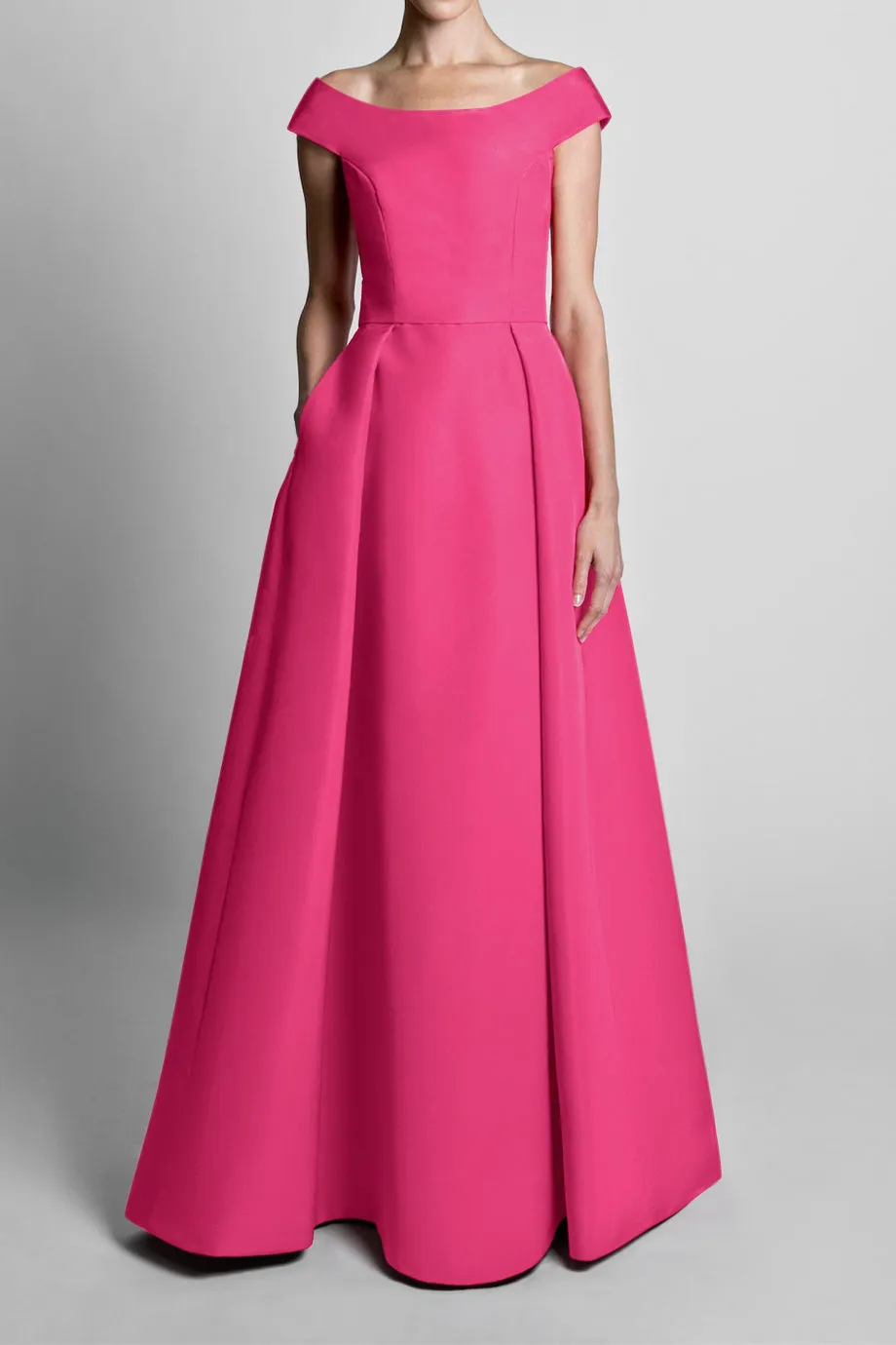 Off The Shoulder Silk Faille Ball Gown
