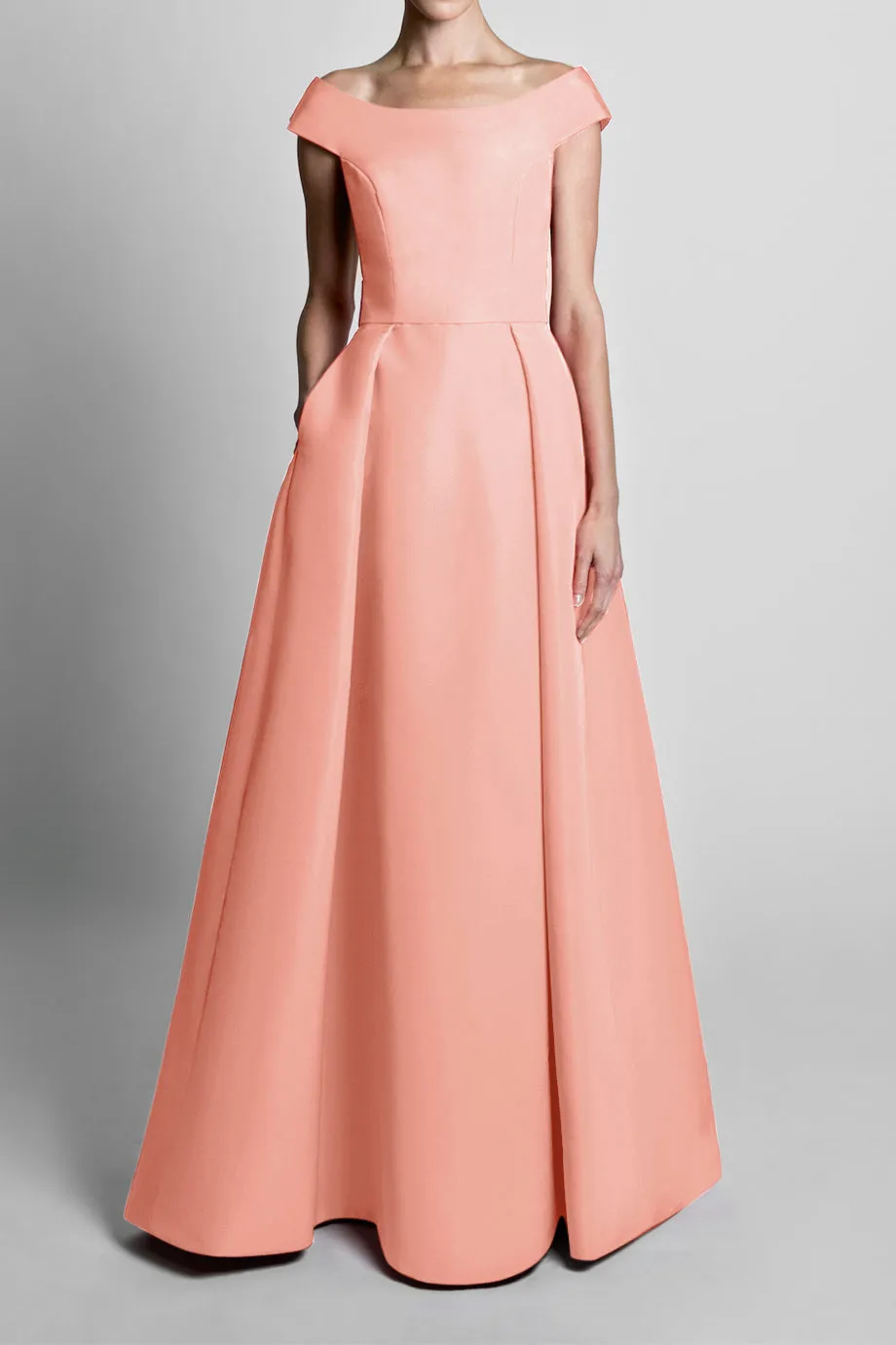 Off The Shoulder Silk Faille Ball Gown