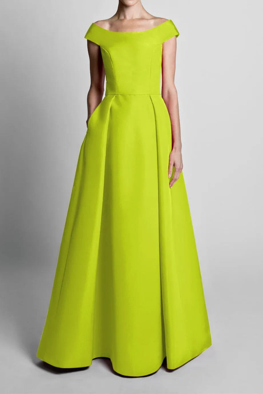 Off The Shoulder Silk Faille Ball Gown