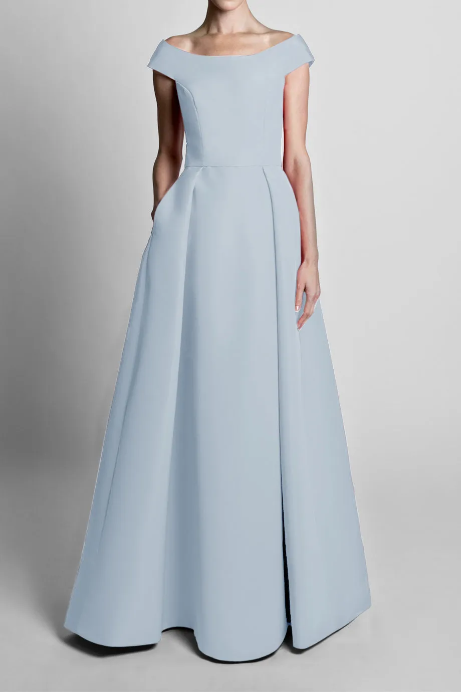 Off The Shoulder Silk Faille Ball Gown