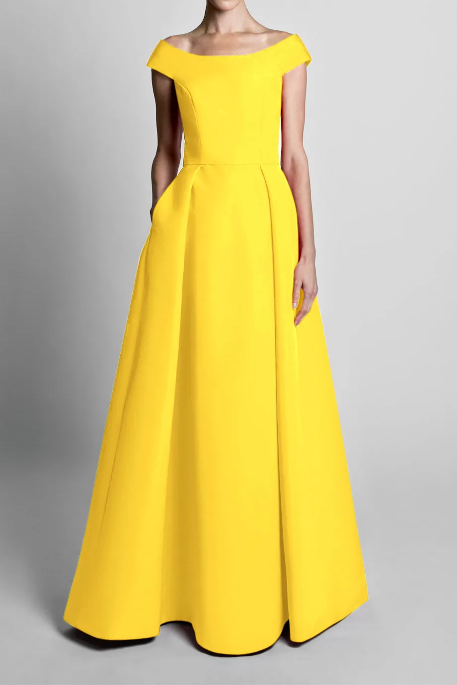 Off The Shoulder Silk Faille Ball Gown