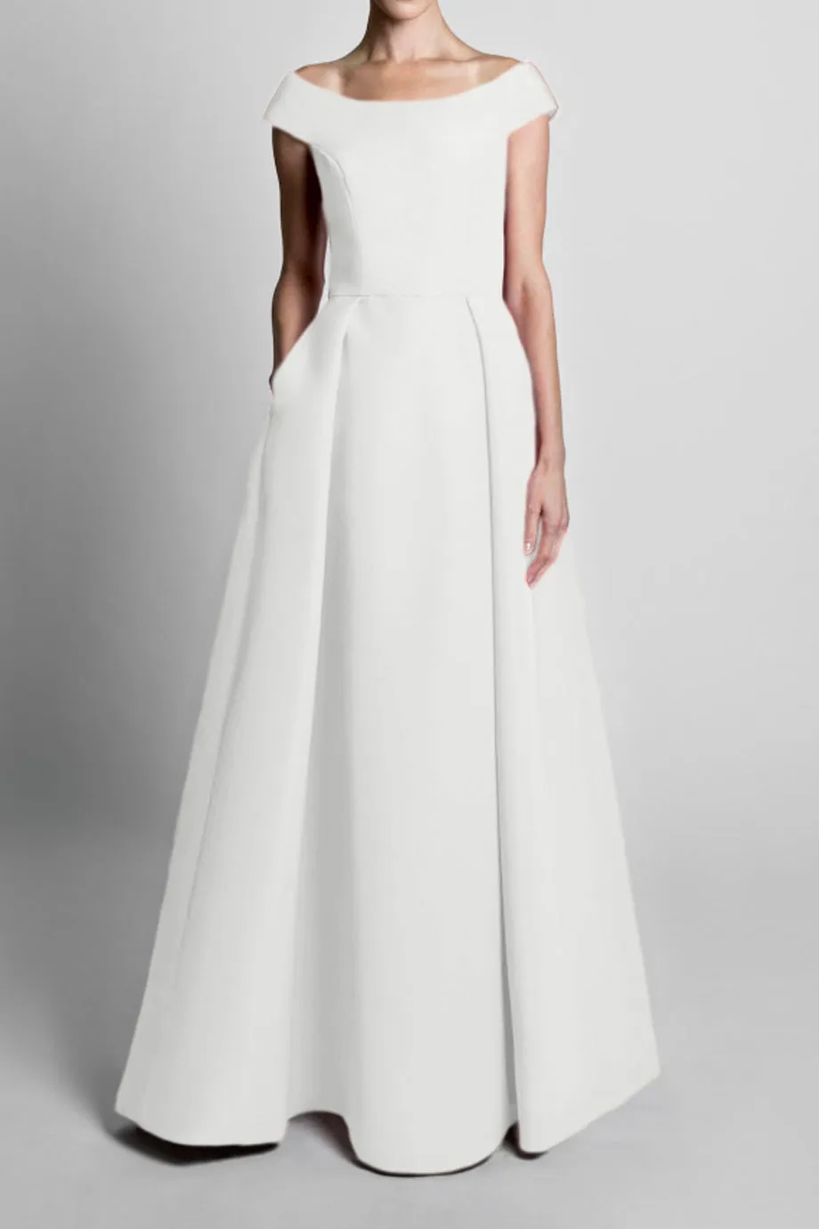 Off The Shoulder Silk Faille Ball Gown