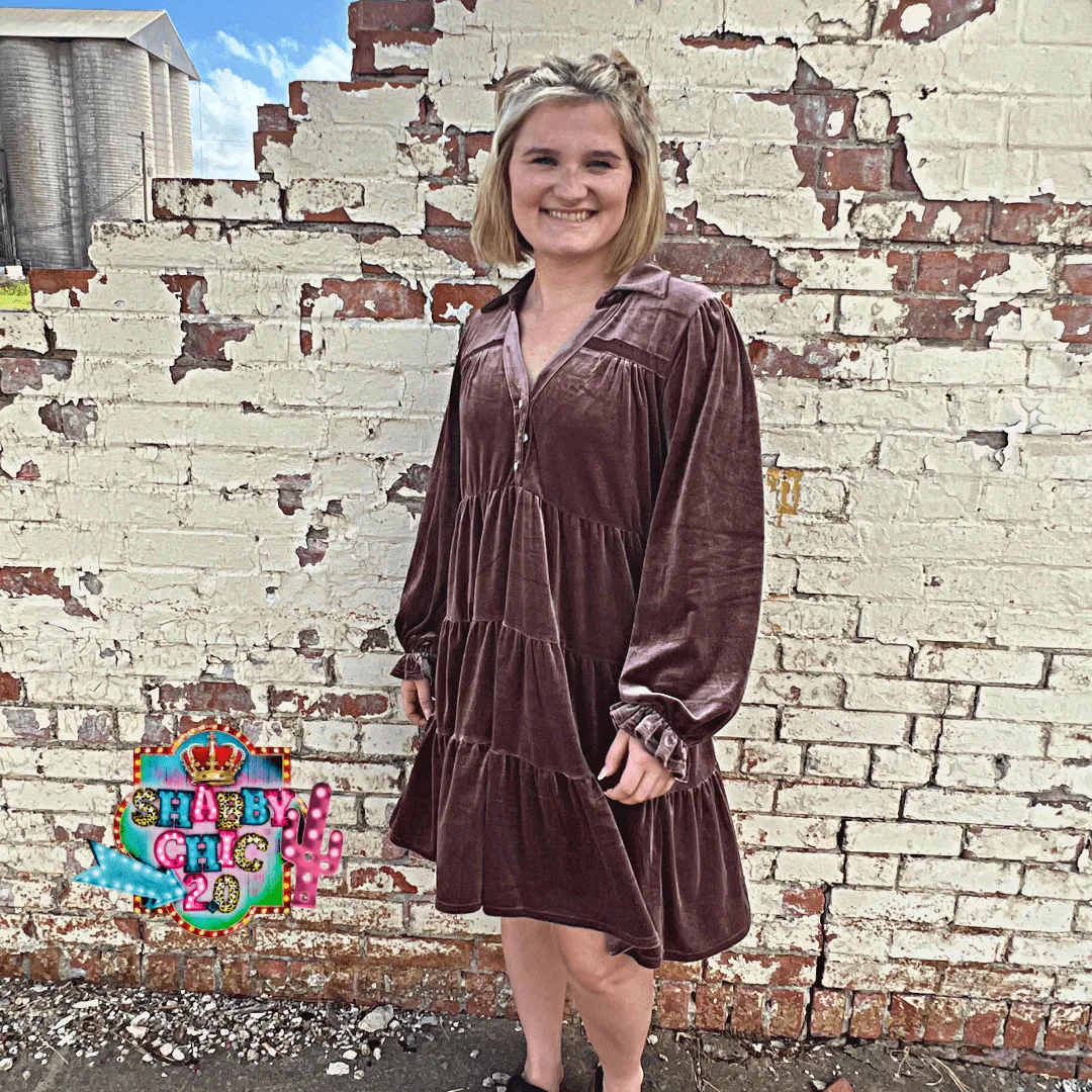Oh My Velvet Dress - Mocha