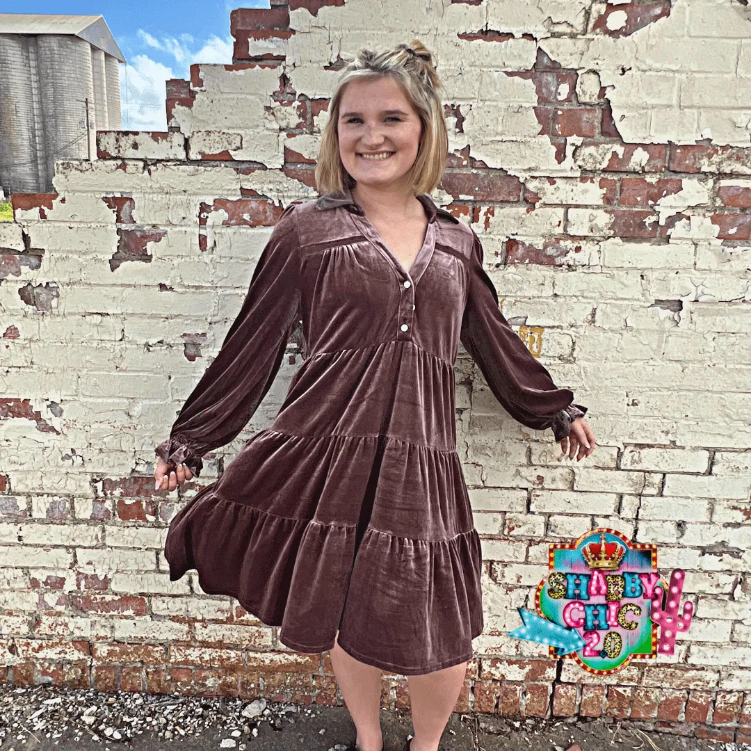 Oh My Velvet Dress - Mocha