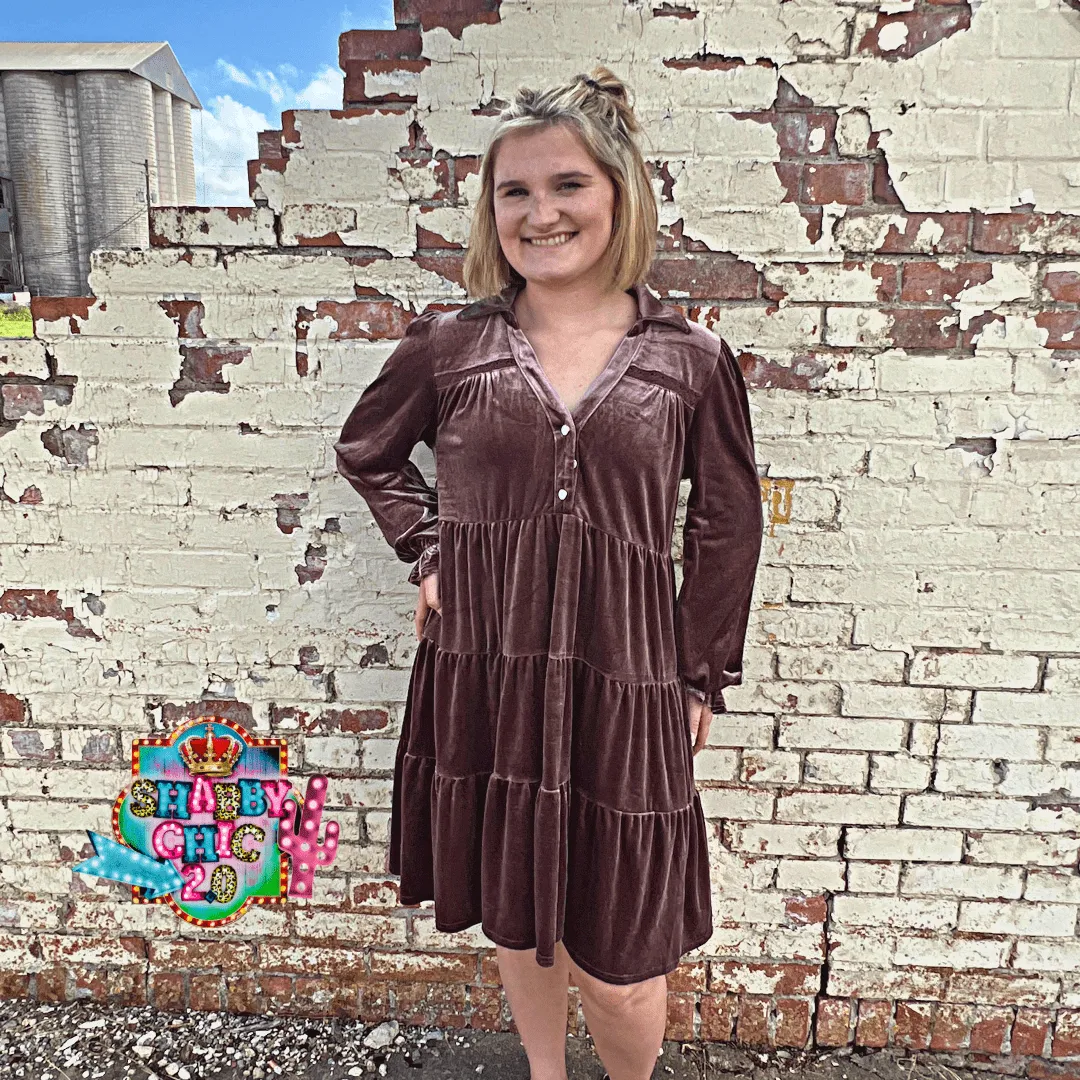 Oh My Velvet Dress - Mocha