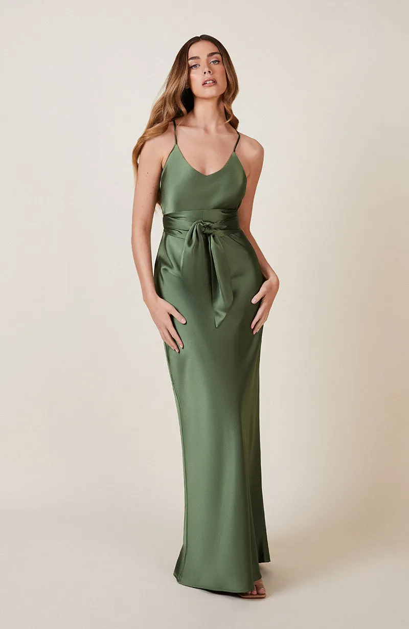 Olive Green Satin Swatch