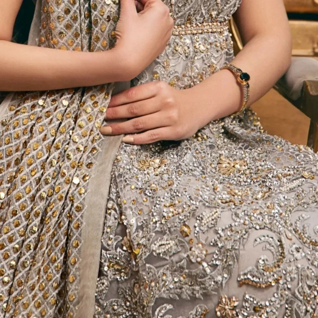 Pakistani Bridal Dress in Embellished Pishwas Style
