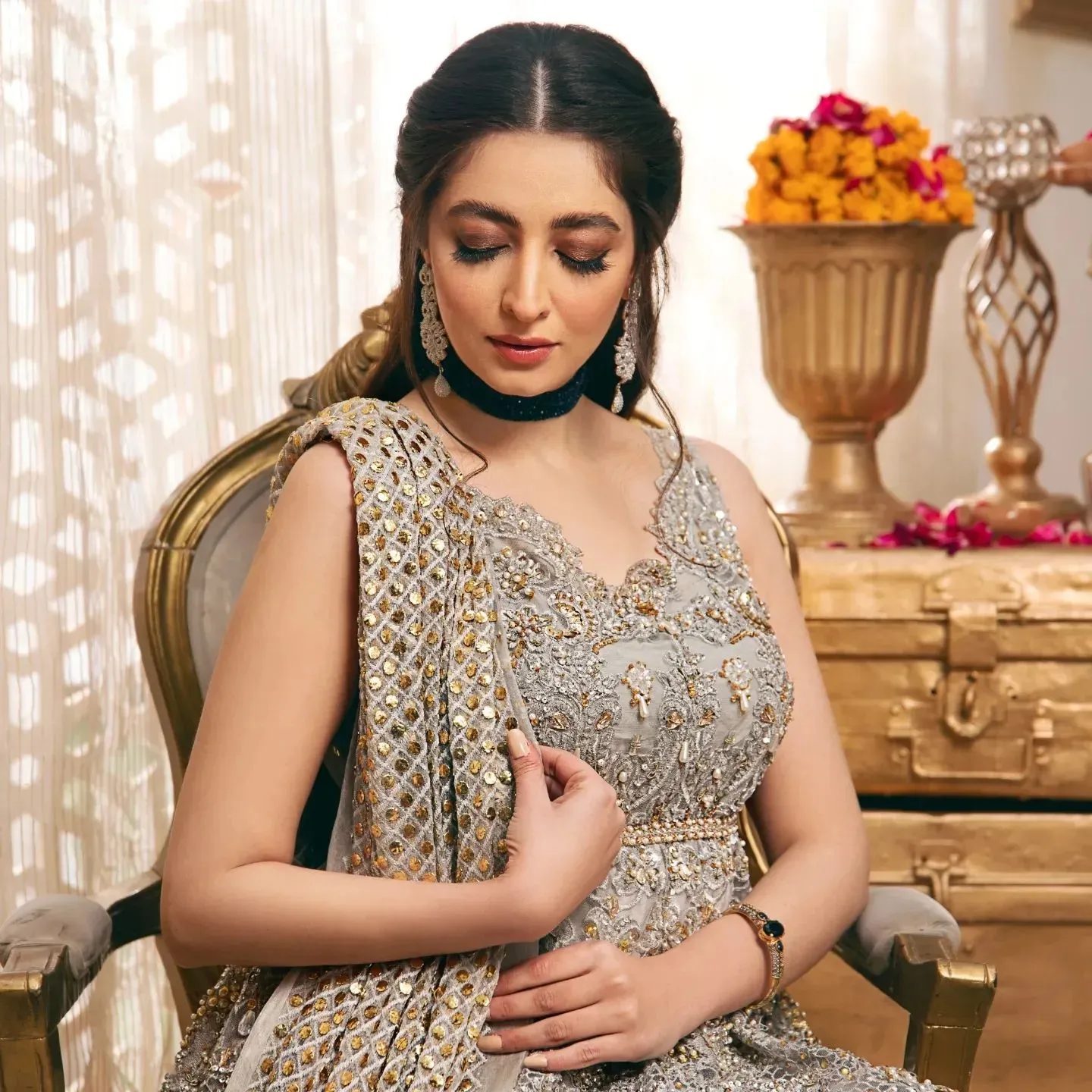 Pakistani Bridal Dress in Embellished Pishwas Style