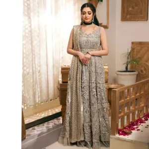 Pakistani Bridal Dress in Embellished Pishwas Style