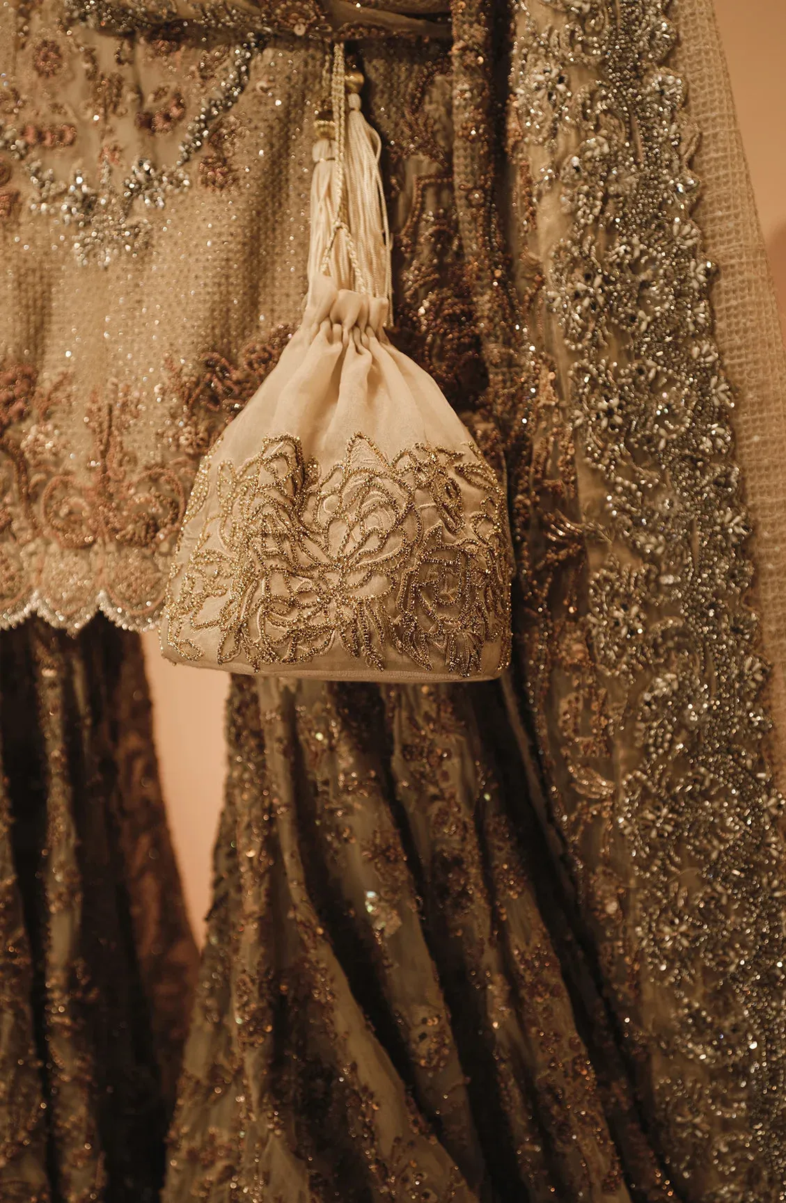 Pakistani Bridal Dress in Farshi Gharara Kameez Style