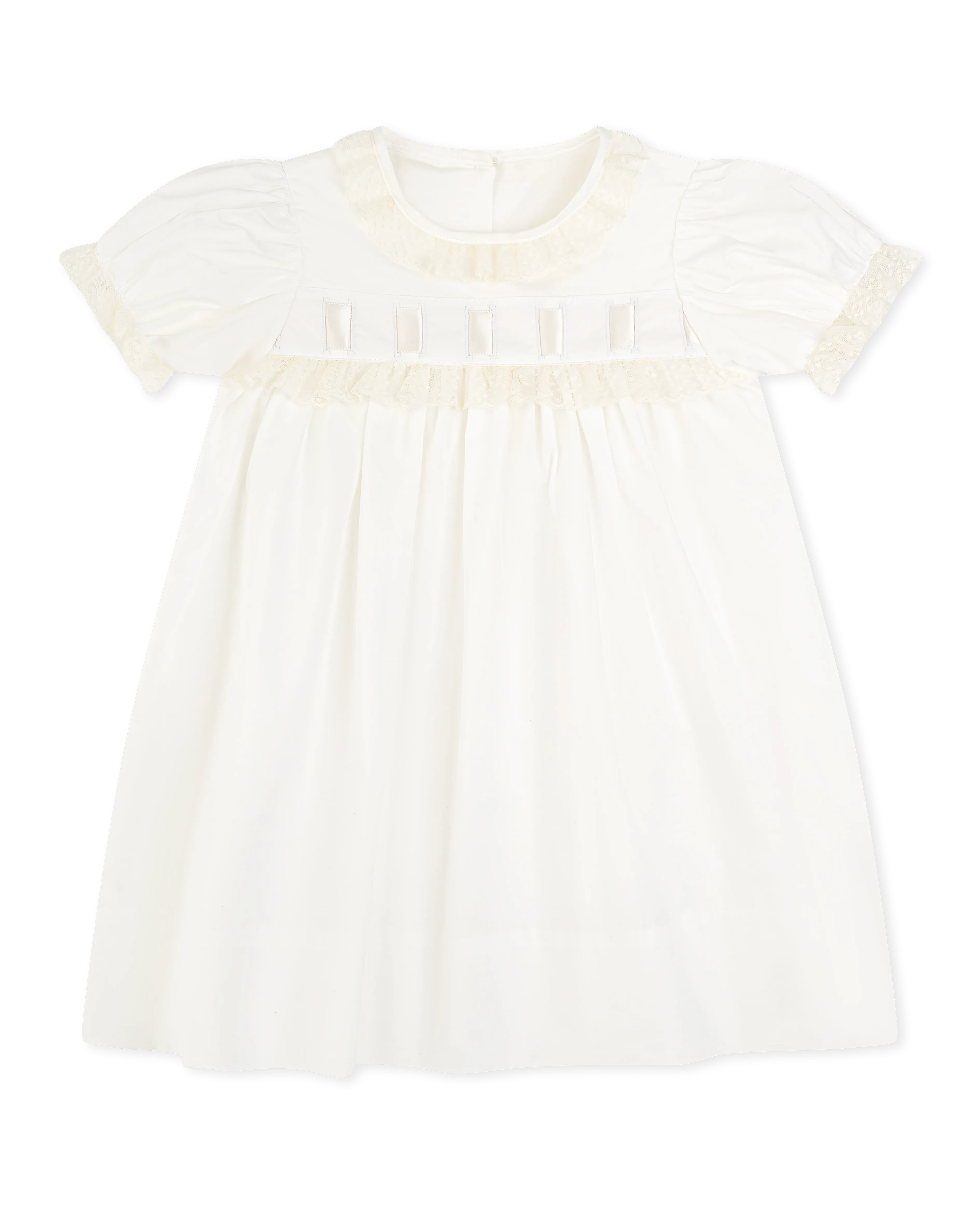 Paris Dress - Blessings White Batiste with Ecru