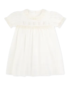 Paris Dress - Blessings White Batiste with Ecru