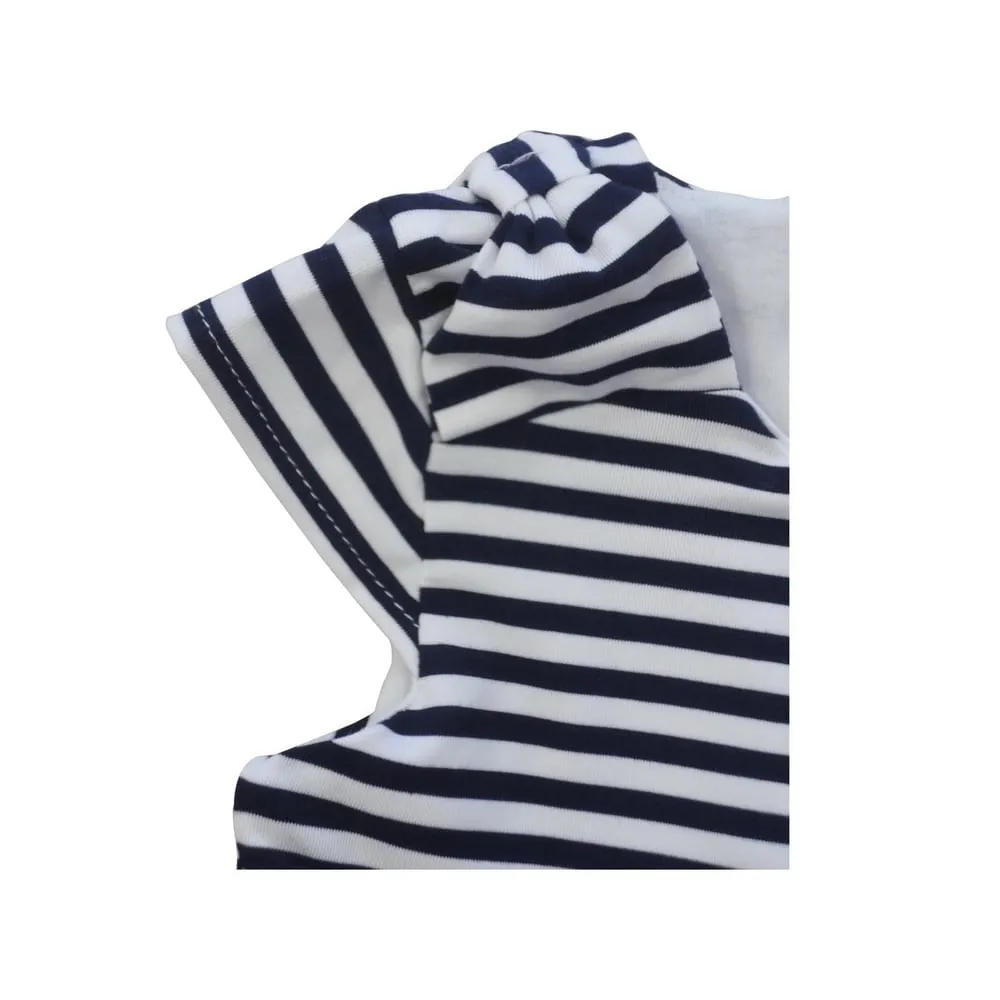 Pitter Patter Navy & White Striped Dress