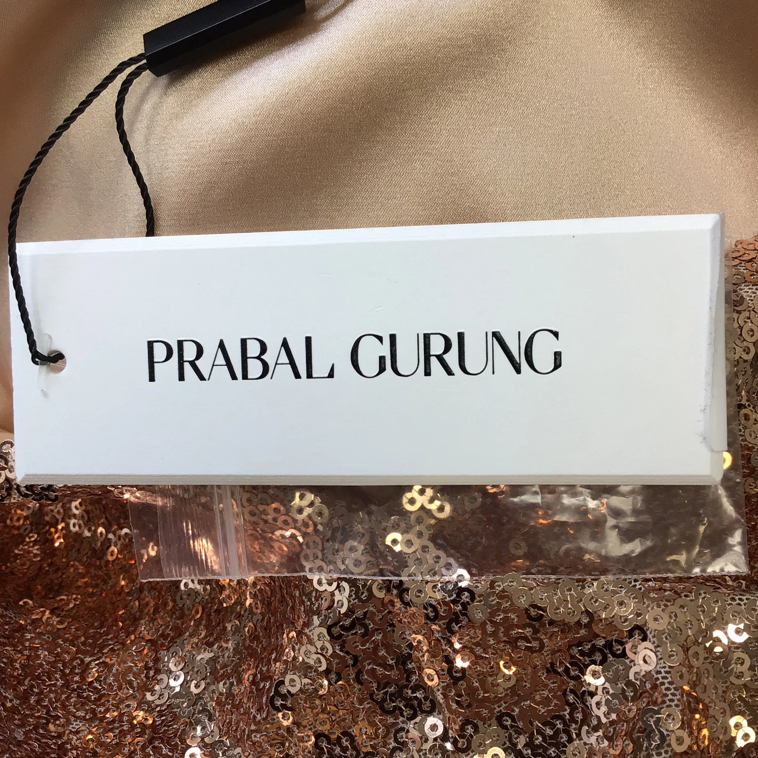 Prabal Gurung Gold Sequin Embellished Midi Dress