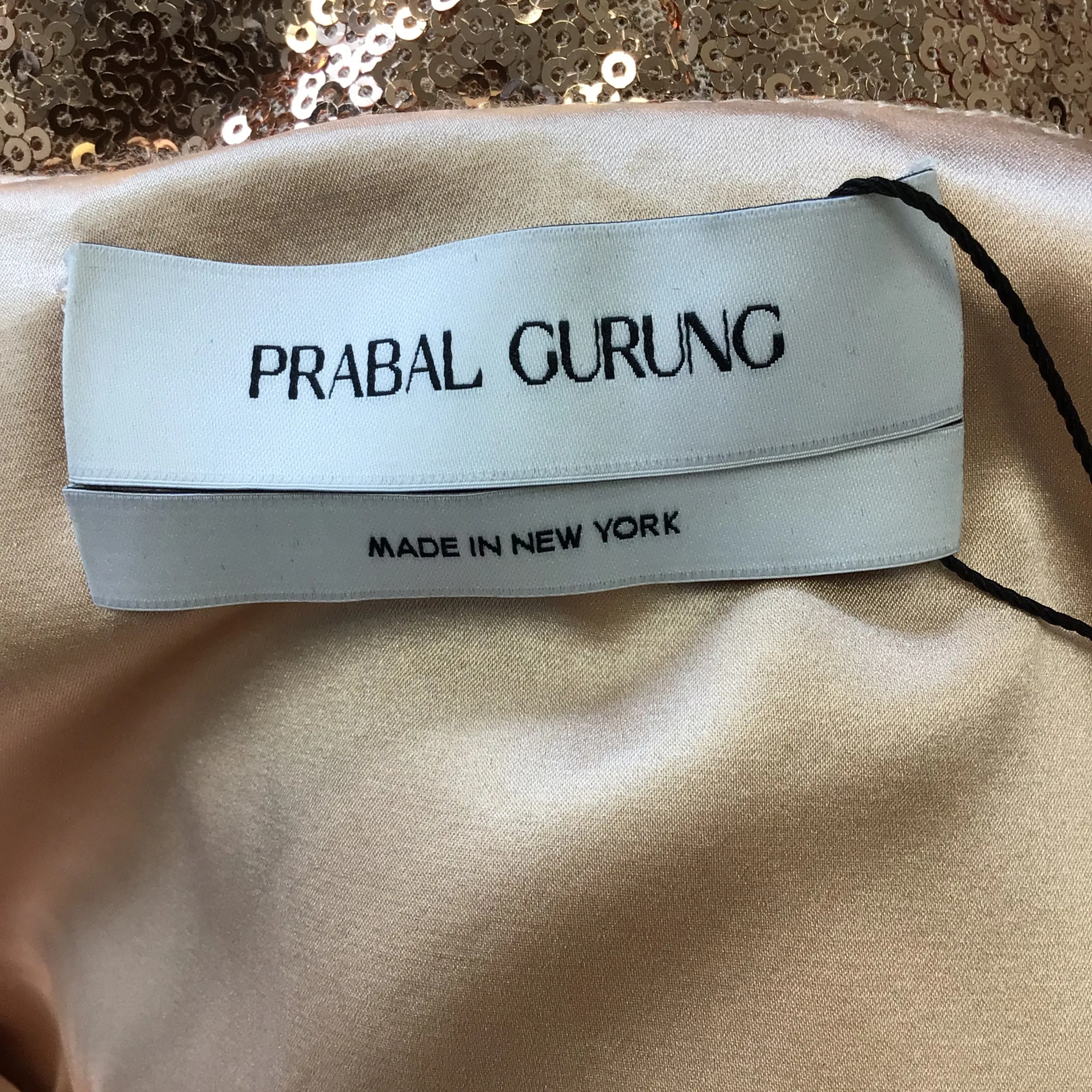 Prabal Gurung Gold Sequin Embellished Midi Dress