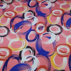 Printed Milano Satin  Fabric Coral 150 cm