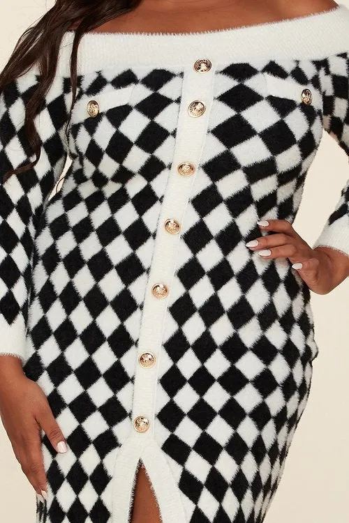 "ROMA" OFF SHOULDER BODYCON DRESS (PLUS SIZE)