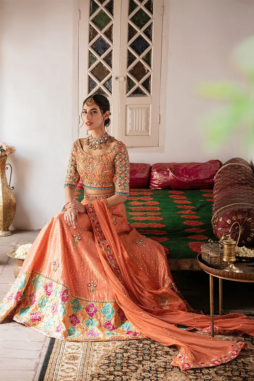 Raw Silk Lehenga Skirt Choli Pakistani Wedding Wear