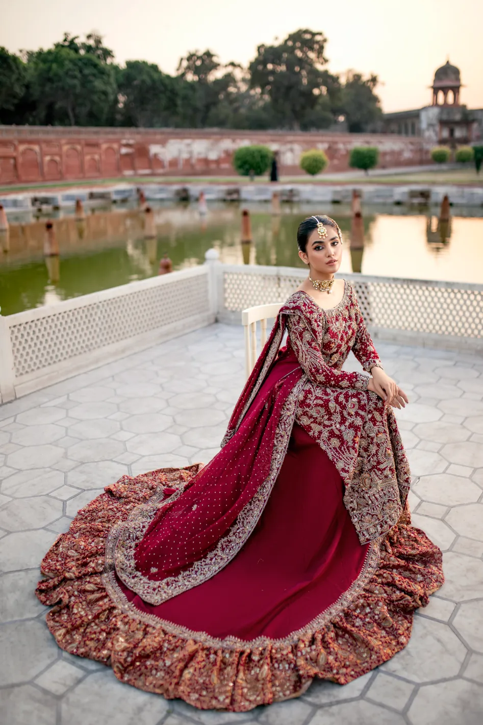 Red Raw Silk Lehenga Shirt Pakistani Wedding Dresses