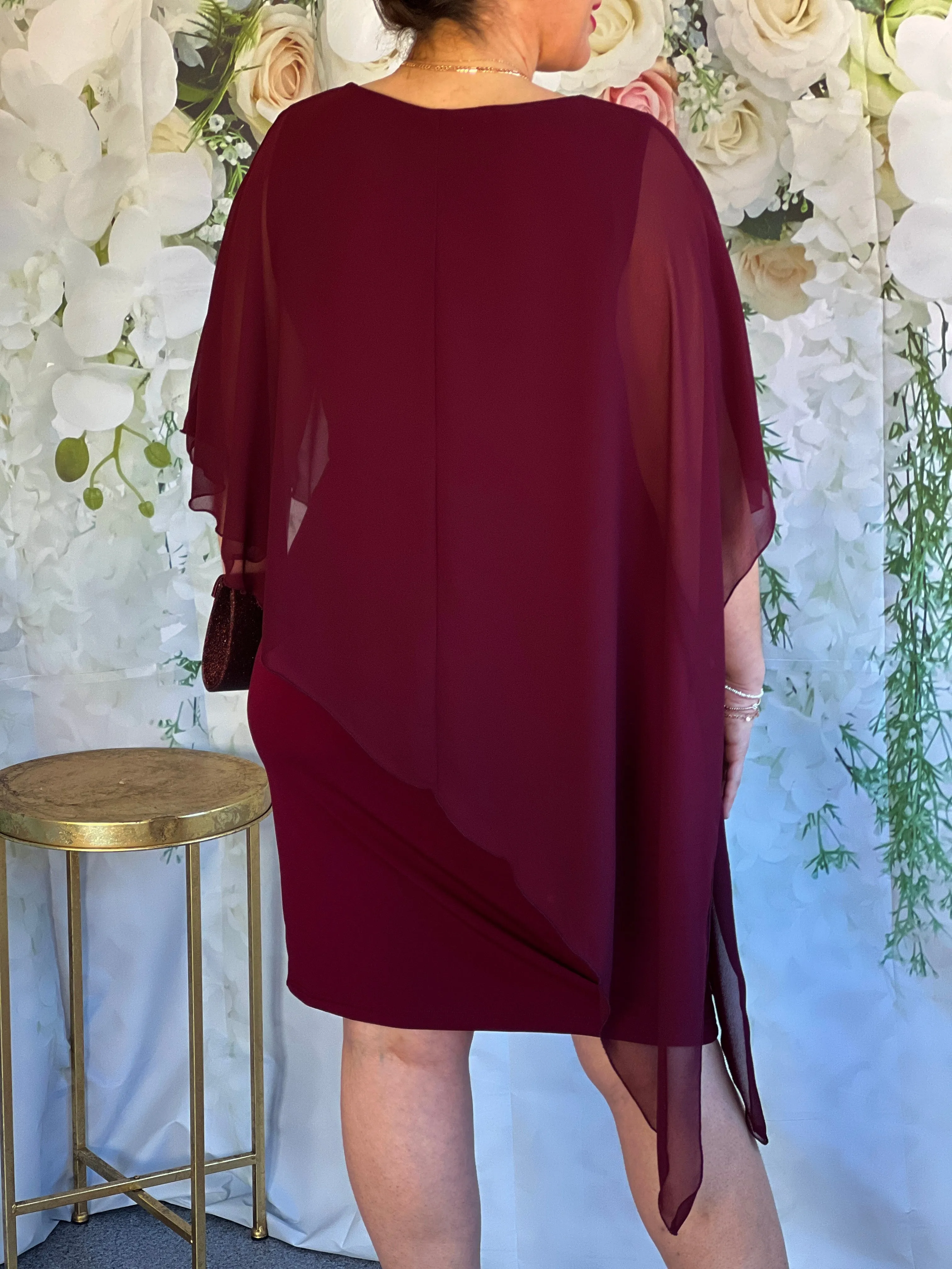 Renta Burgundy Event Dress
