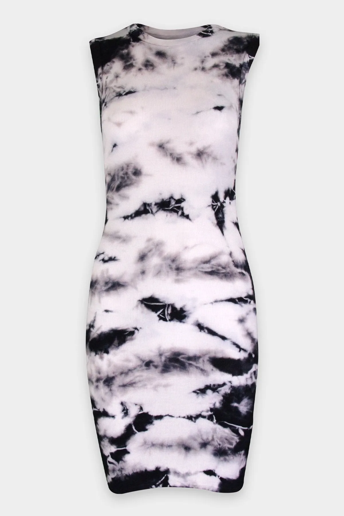 Rib Sleeveless Mini Dress in Phantomoin