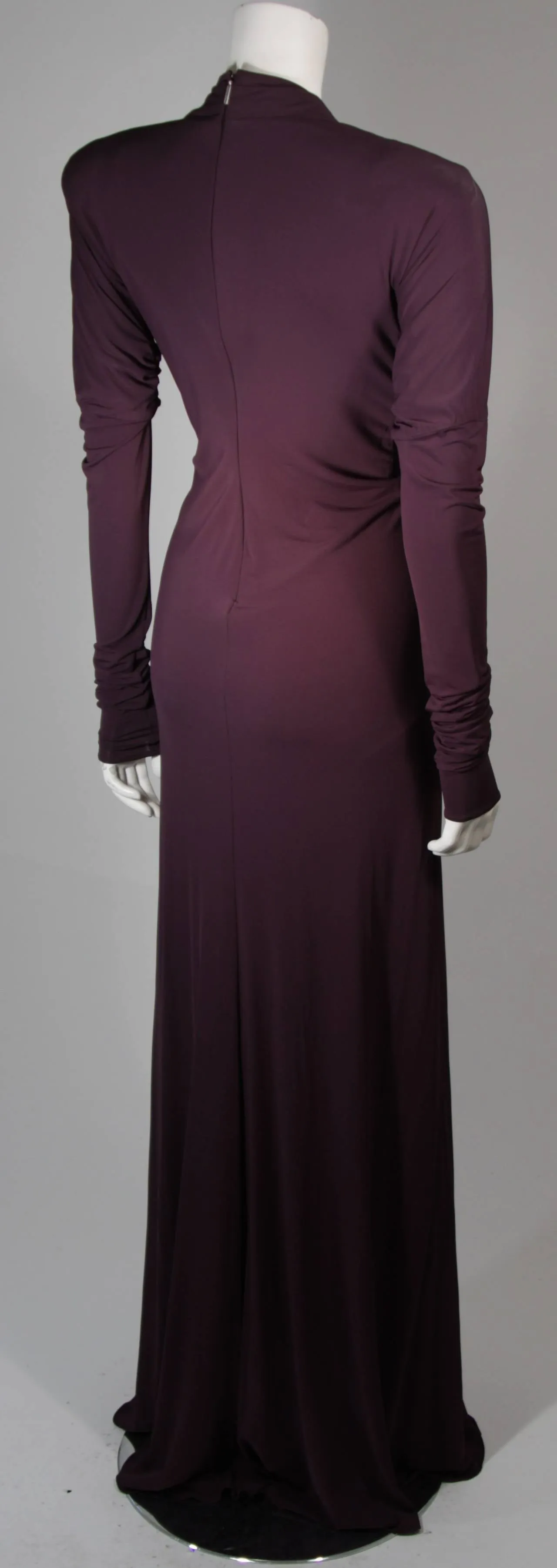 ROBERTO CAVALLI Purple Silk Jersey Gown Size 40