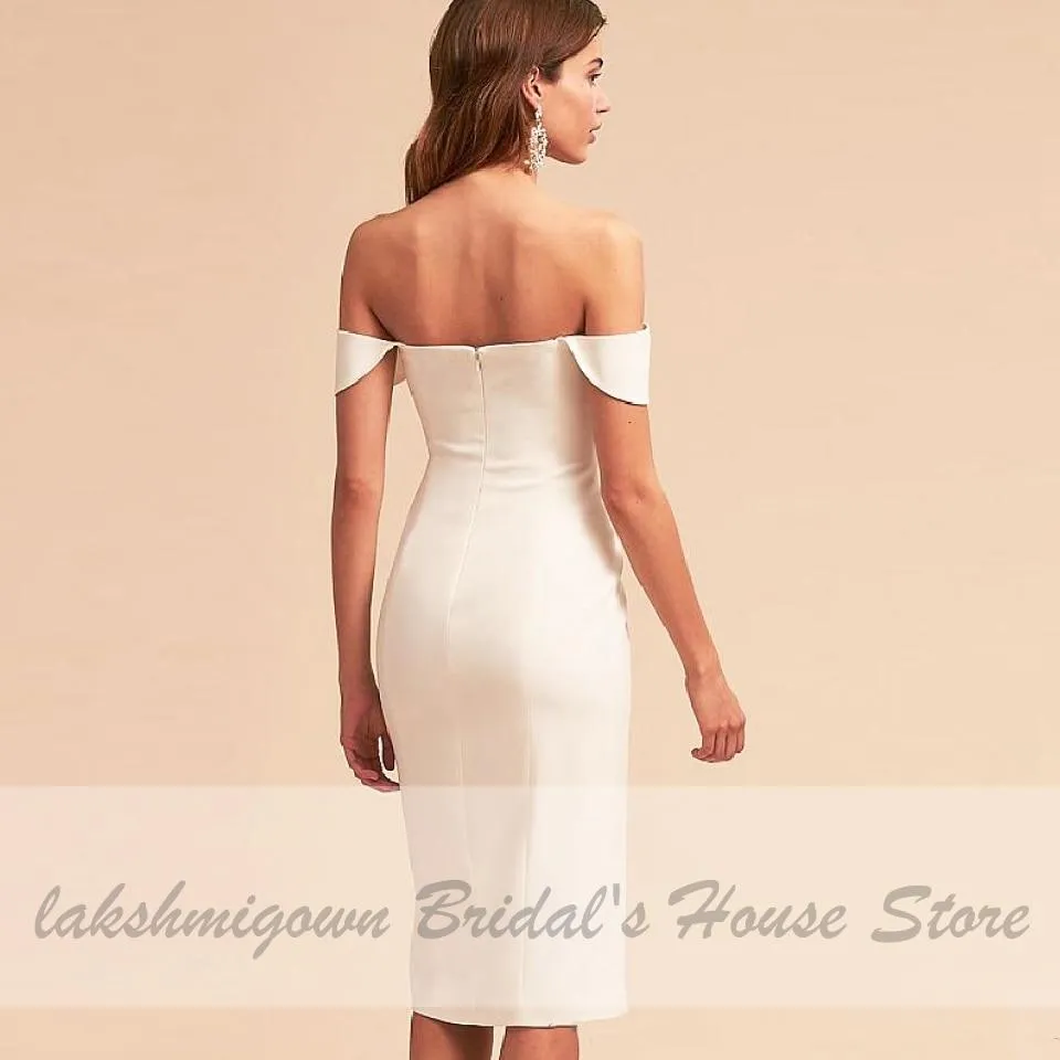 Roycebridal Simple Ivory Satin Beach Dress Sexy Bridal Wedding Dresses