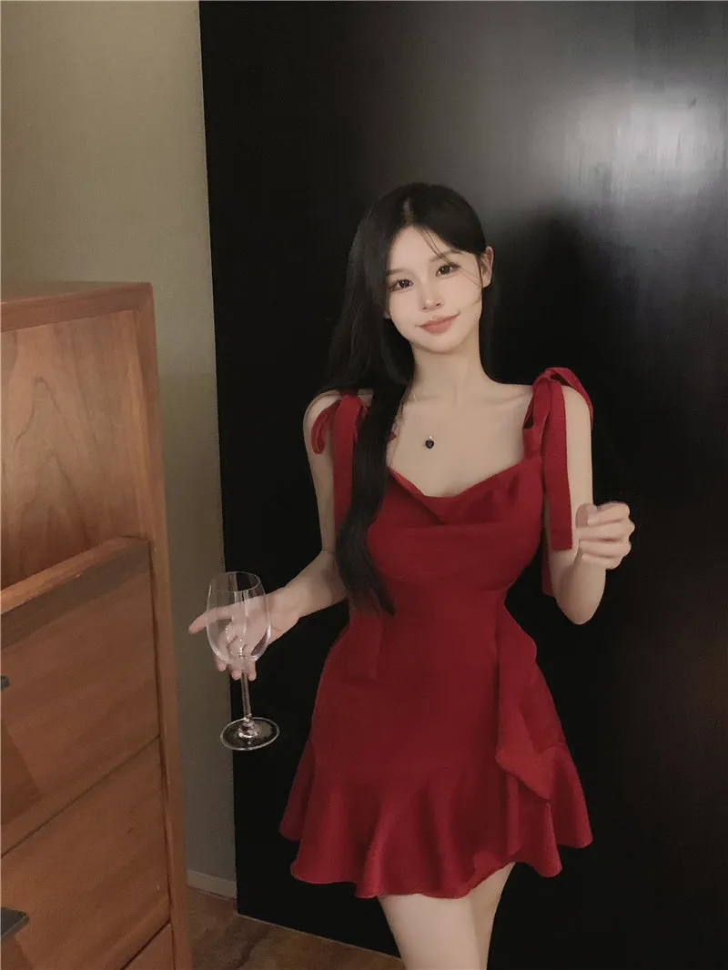 Ruffled Satin Slip Dress UB98315