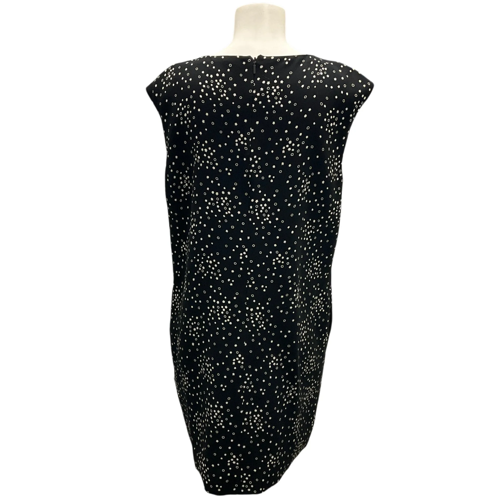 Saint Laurent Black / White 2015 Star Print Crepe Dress