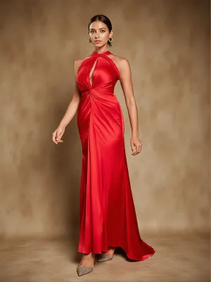 Samson Halterneck Satin Maxi Dress