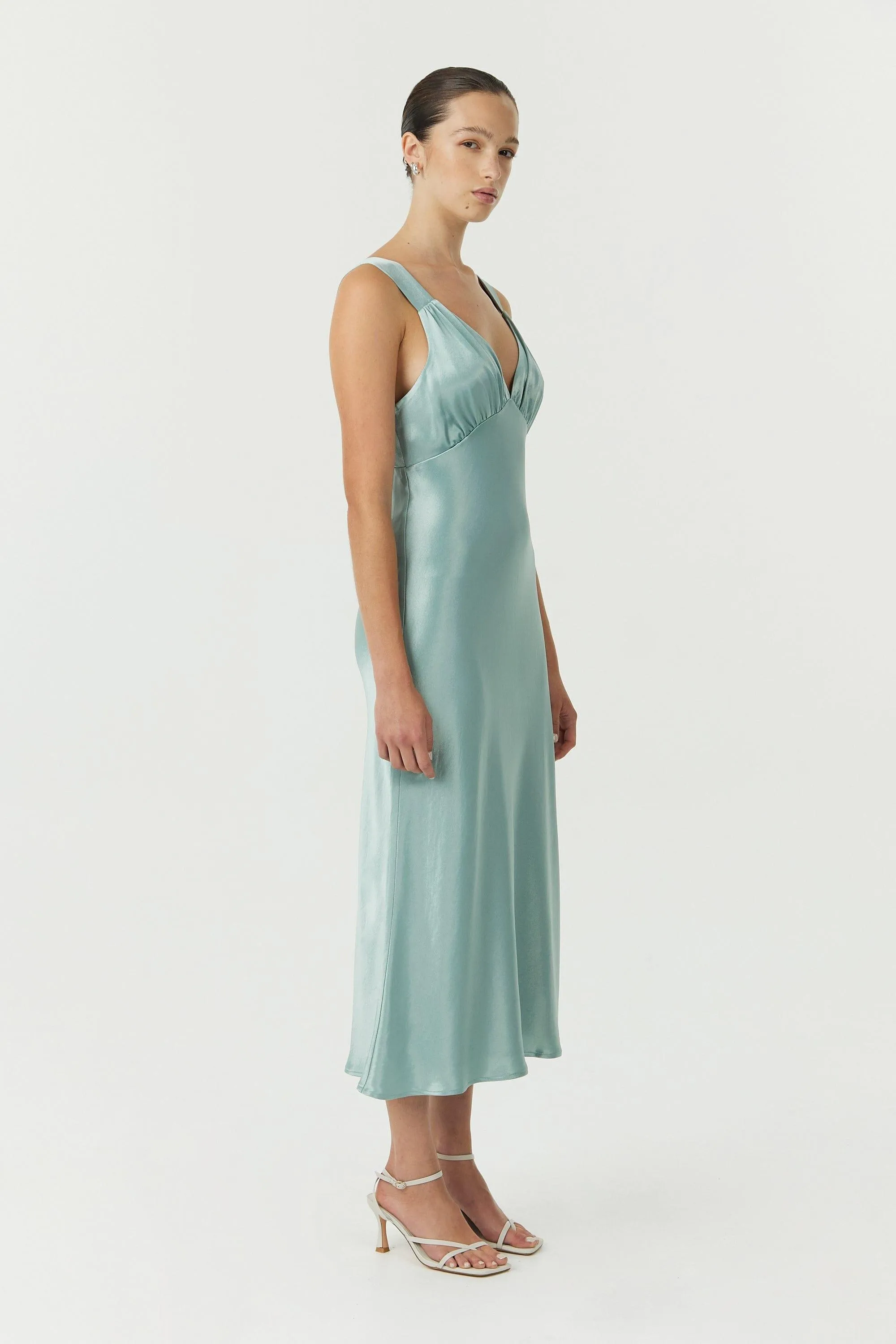 SATIN GATHER BRA BIAS SLIP | WAVE