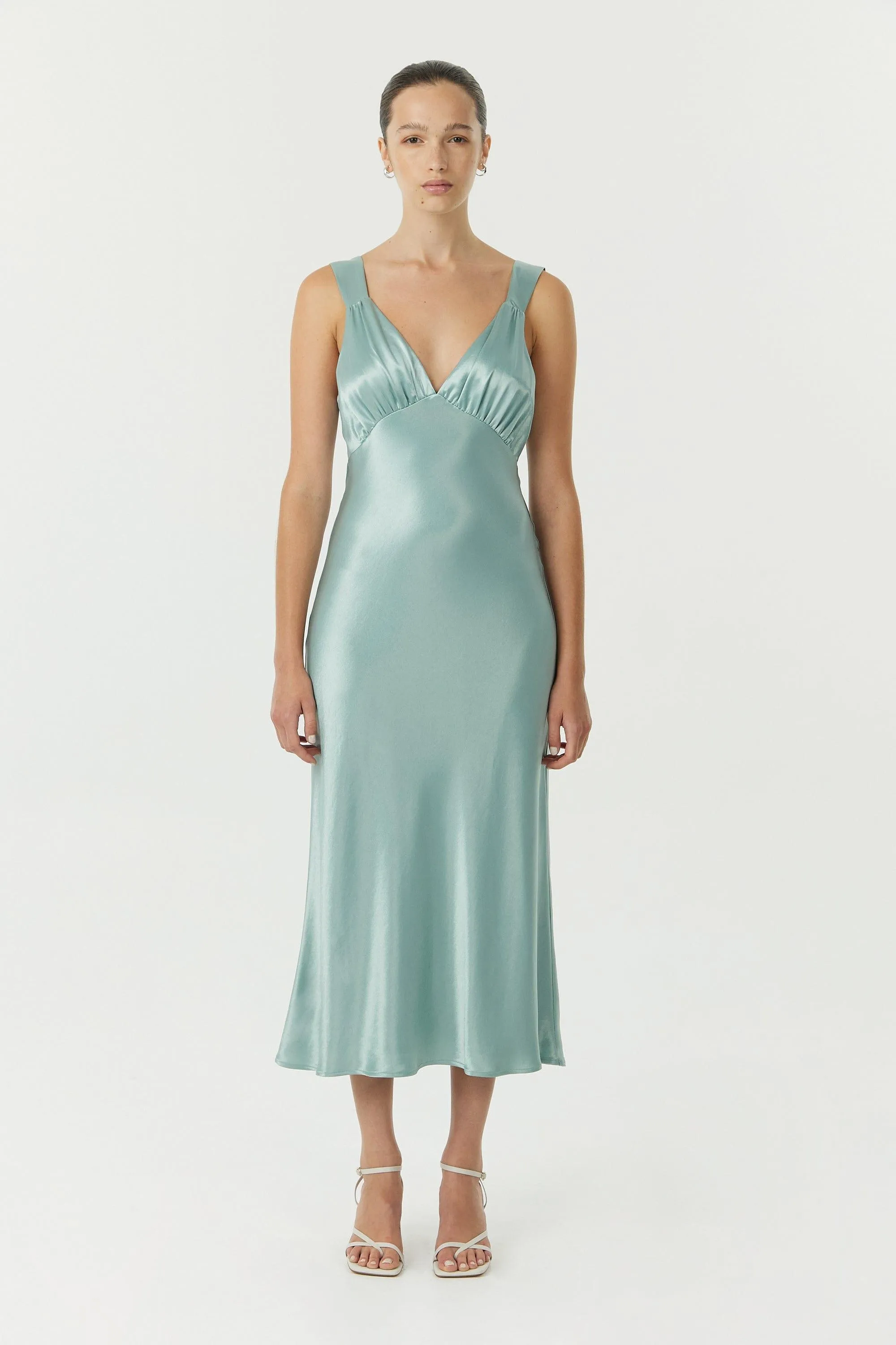 SATIN GATHER BRA BIAS SLIP | WAVE