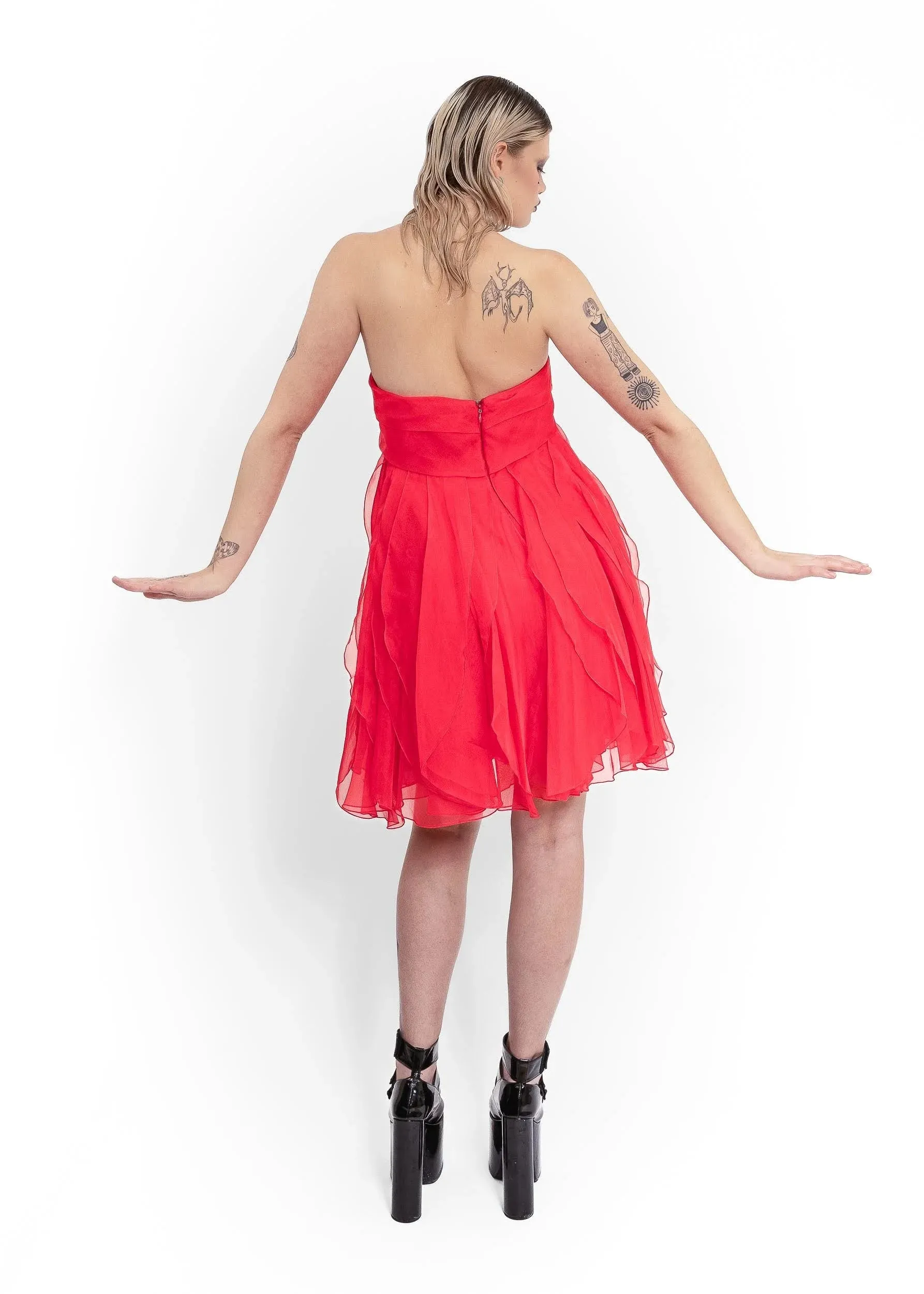 Silk Organza Rosette Dress