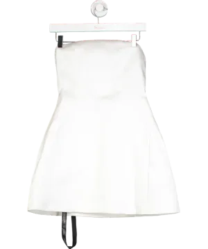 Six Stories Bandeau Satin A Line Mini Dress - White UK 8