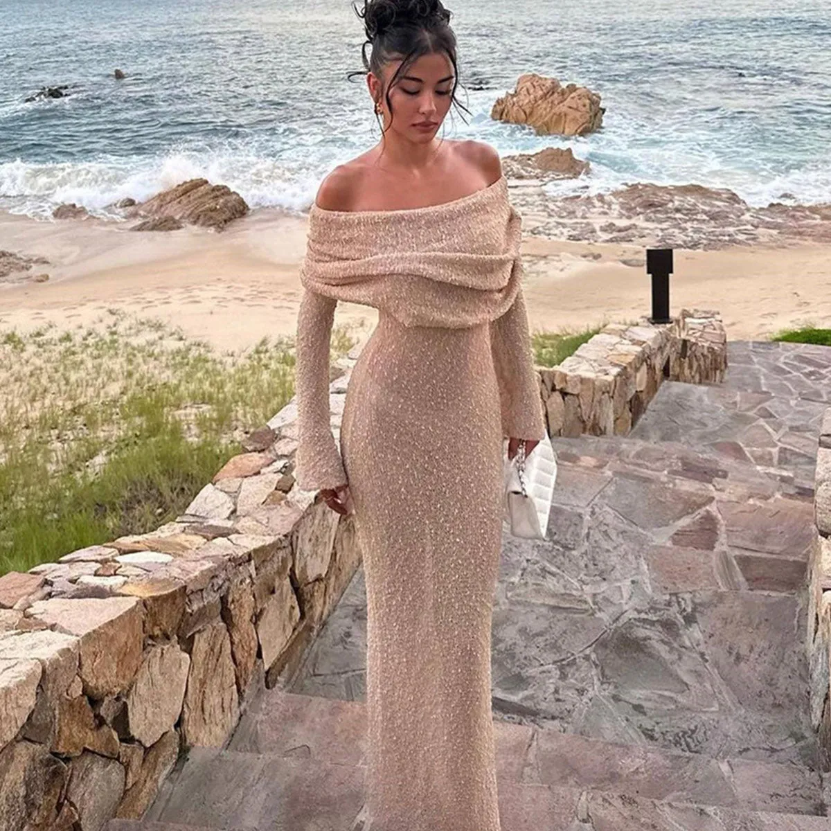 Slim Knitted Sexy See Through Dresses