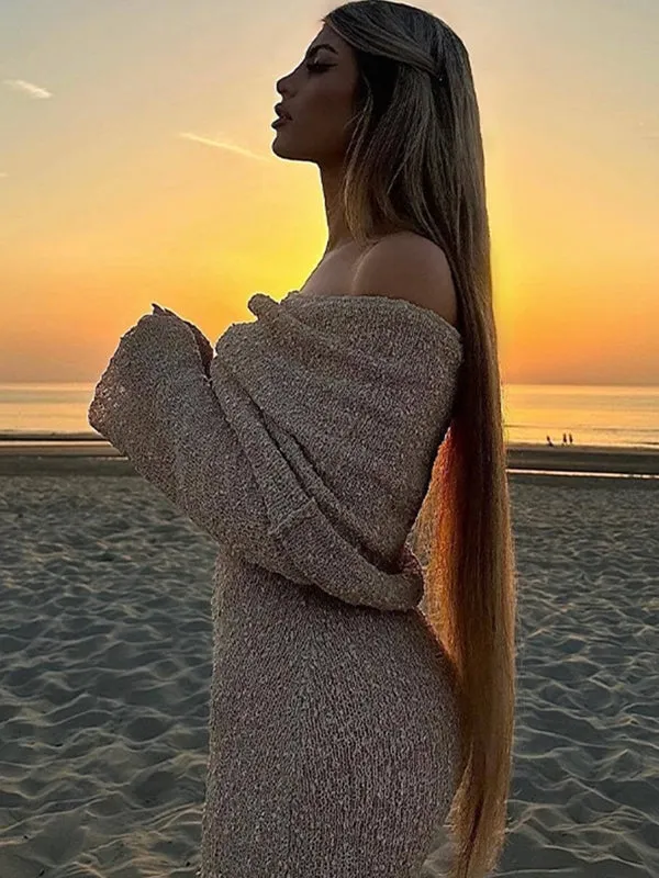 Slim Knitted Sexy See Through Dresses