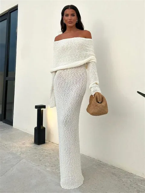 Slim Knitted Sexy See Through Dresses