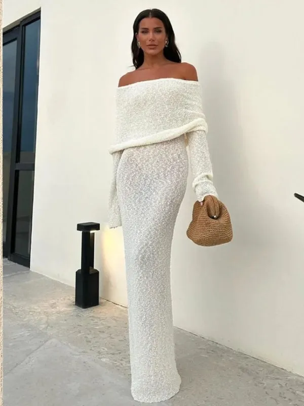 Slim Knitted Sexy See Through Dresses