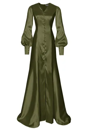 Solstice Satin Gown with Bishop Sleeves *New