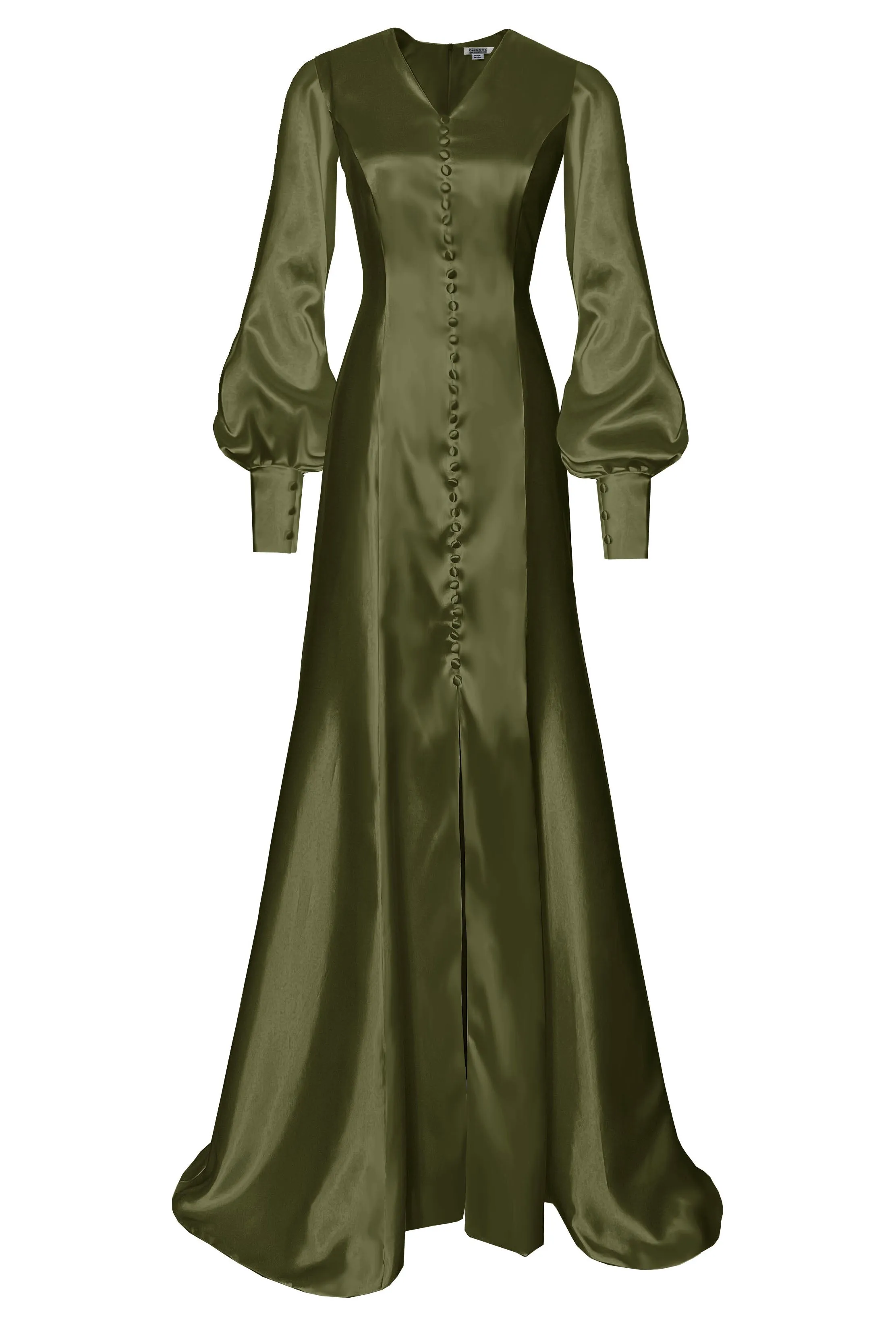 Solstice Satin Gown with Bishop Sleeves *New