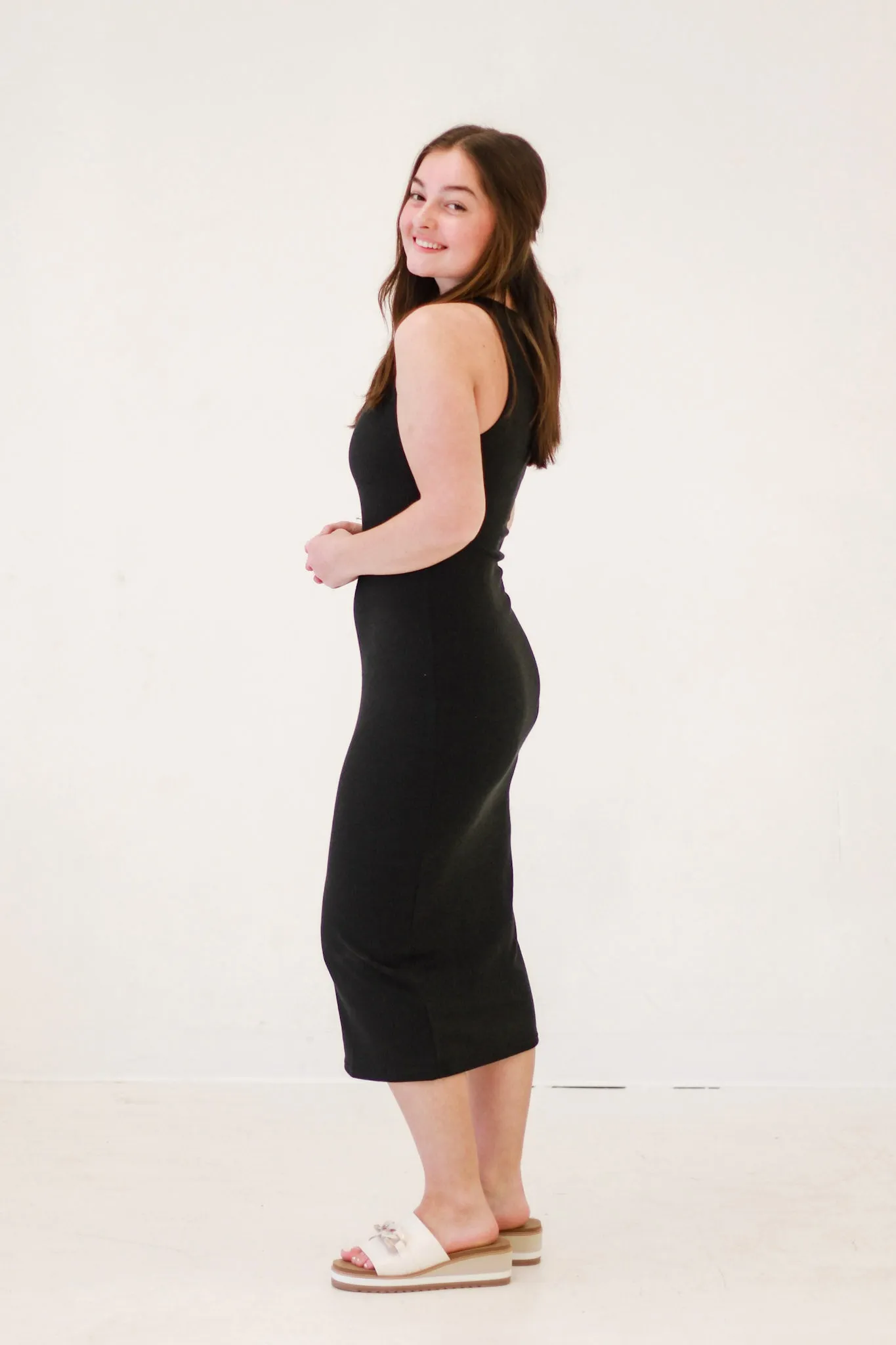 Sophia Sleeveless Bodycon Dress in Black